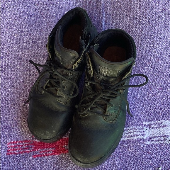 Mens 5.11 Atac Low Boot Black Leather Combat Police Ankle Boots Size 8.5 - Picture 1 of 5